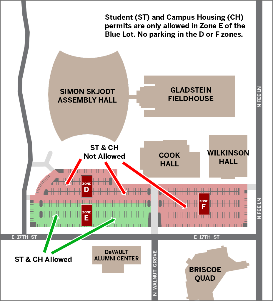 Parking Restrictions in the IU Athletic Stadium Blue Lot